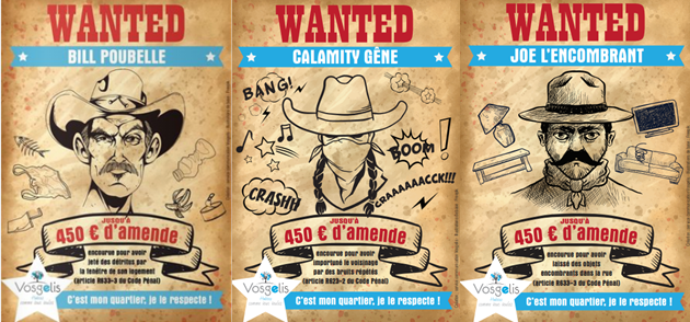 Wanted communications campaign to promote good citizenship. Images of 3 campaign posters.