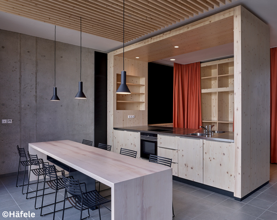 Inside SKAIO contemporary apartment with use of natural materials.