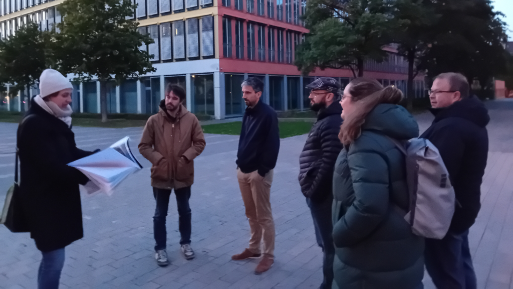 Group listening to tour guide